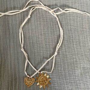 Zara Gold Sun and Heart Pendant Necklace